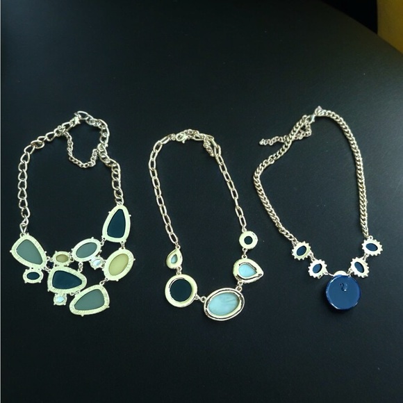 Three Gold Tone Jeweled Fashion Necklaces 18-20” - Picture 2 of 10